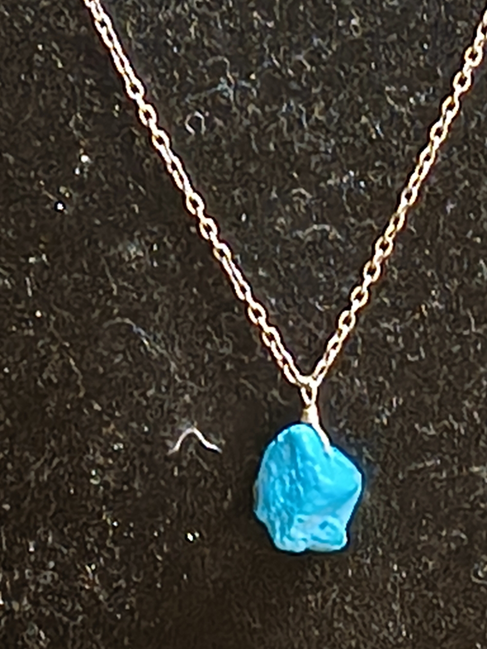 Sterling Silver Necklace with Bright Blue Turquoise Pendant SB&CO/925